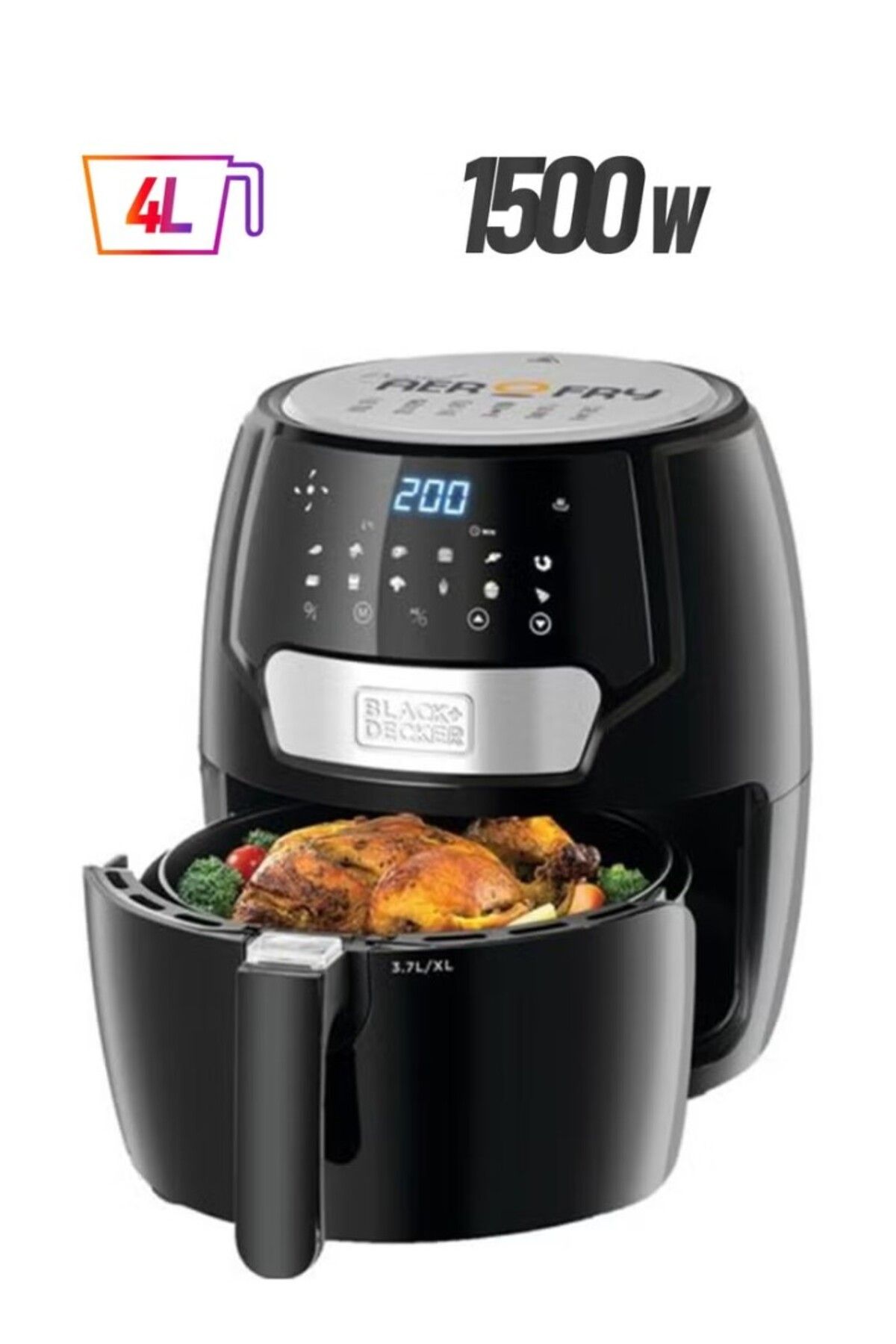 Black&Decker-Digital Aero Fry - 13 in 1, 4 L Non-Stick Pan - 60 Mins Timer - 4 L 1500 W AF4037-B5 1