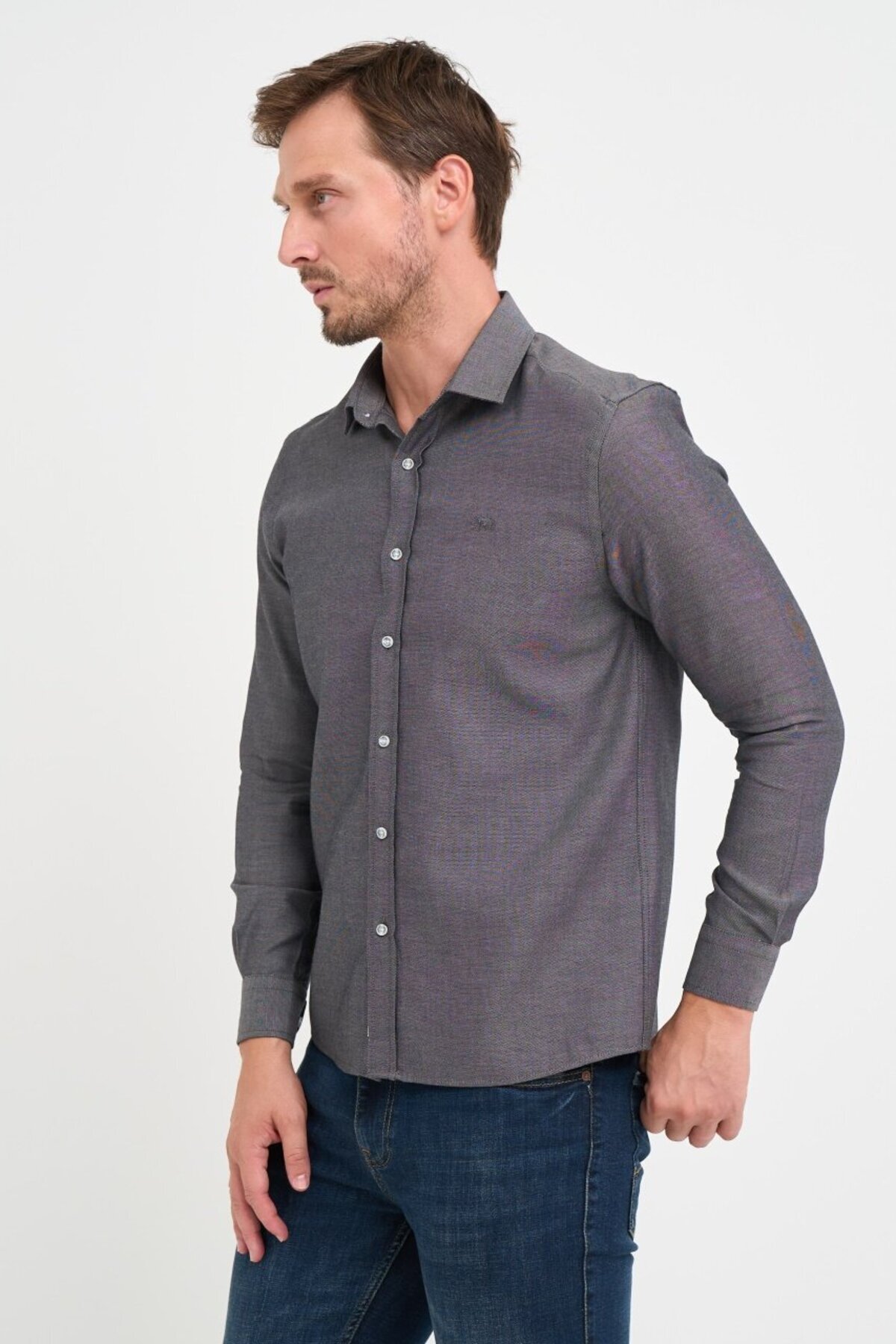 Timeout-Men's regular long-sleeved shirt with applied logo 7