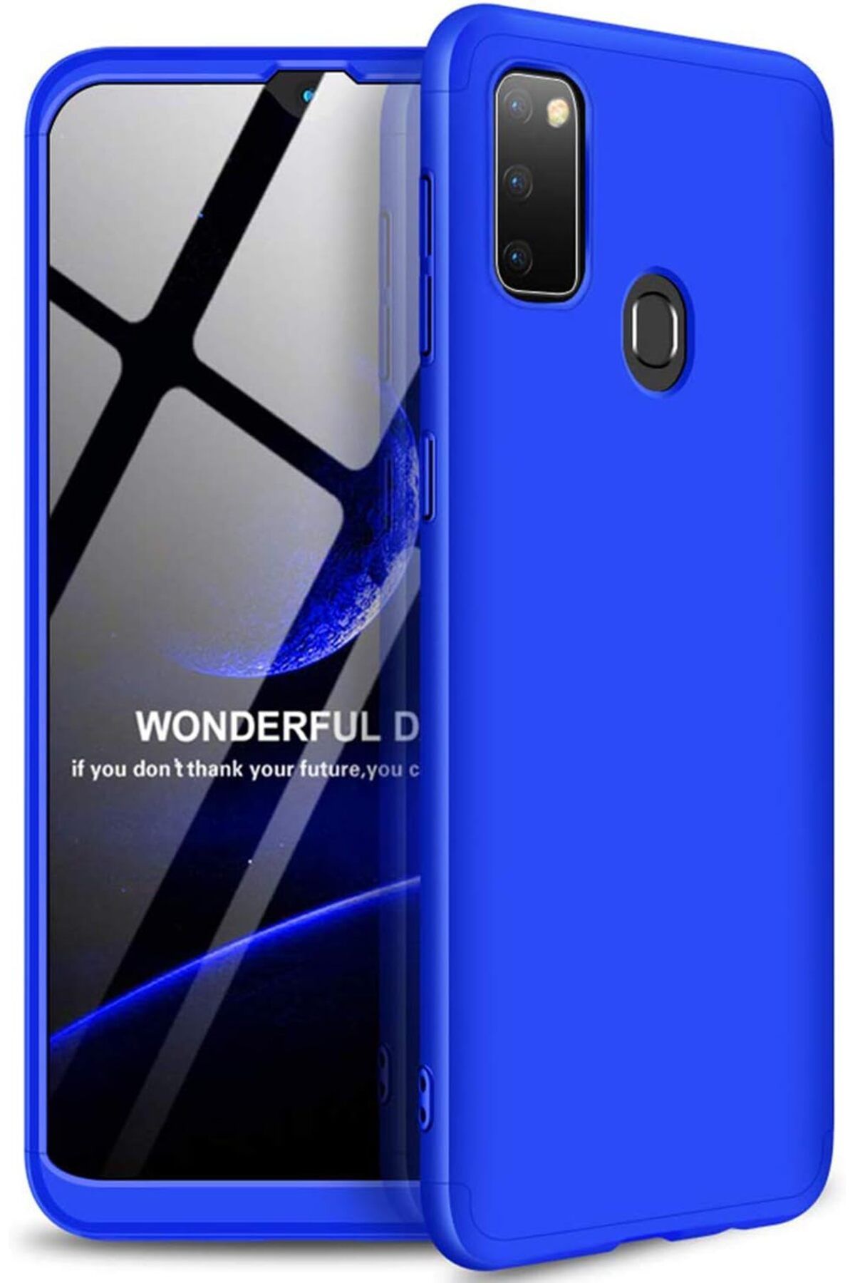 mazıdağı mazzıdağ Galaxy M30s için Kılıf Double Dip 360 Protective Mavi [Galaxy M30s ile Uyumlu Kılıf