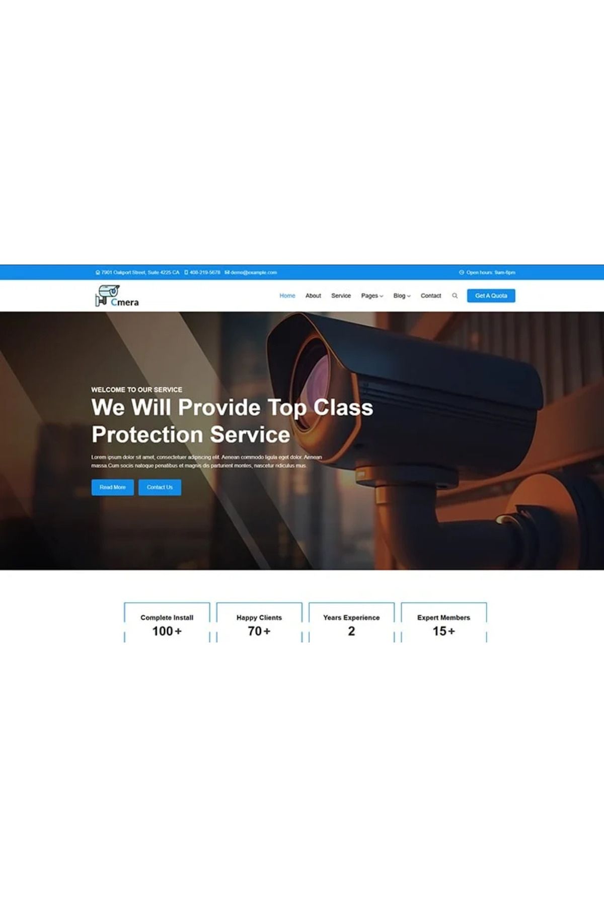 hemen tasarım Cmera - CCTV & Security Camera WordPress Teması