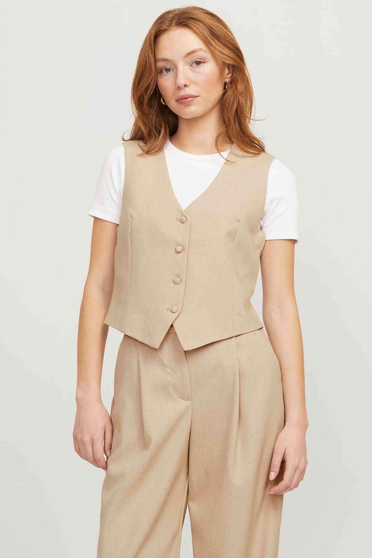Jack & Jones Kadin Keten Karisimli Yelek - Ellis