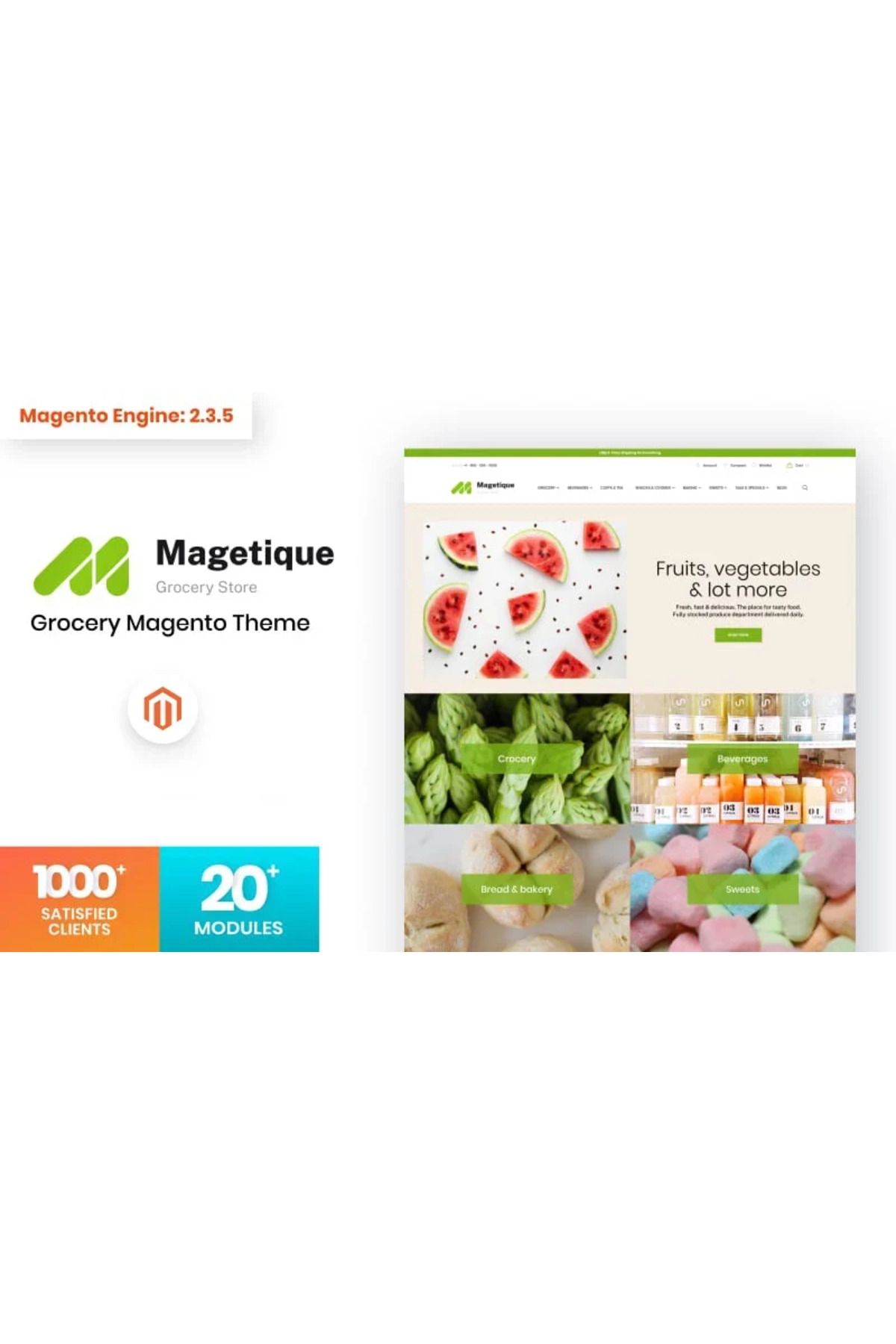 hemen tasarım Magetique Grocery Online Magento Teması