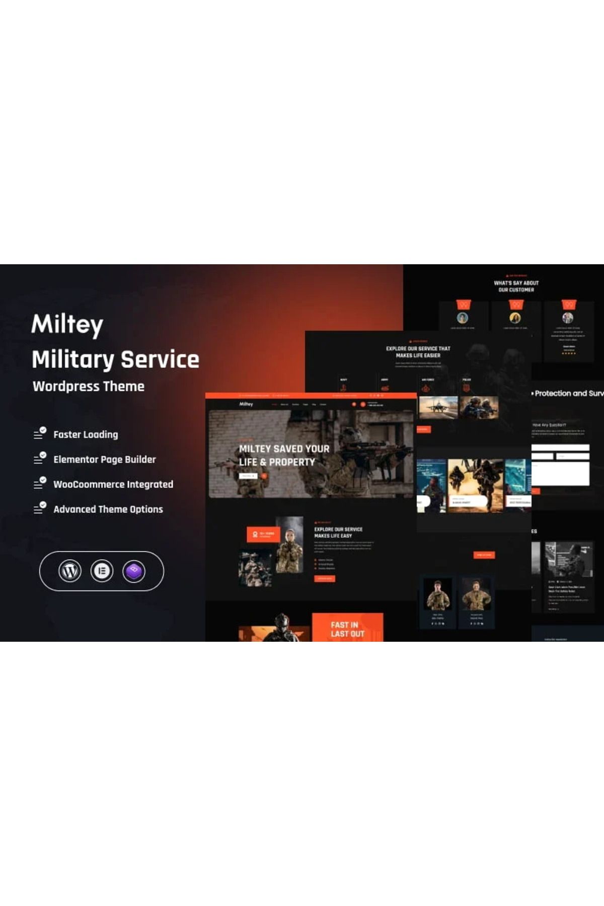 hemen tasarım Miltey - Military Service WordPress Teması