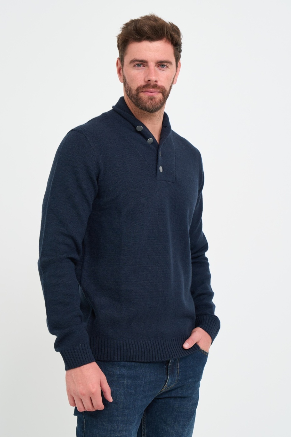 Timeout-Men's sweater with buttons at the base of the neck 5
