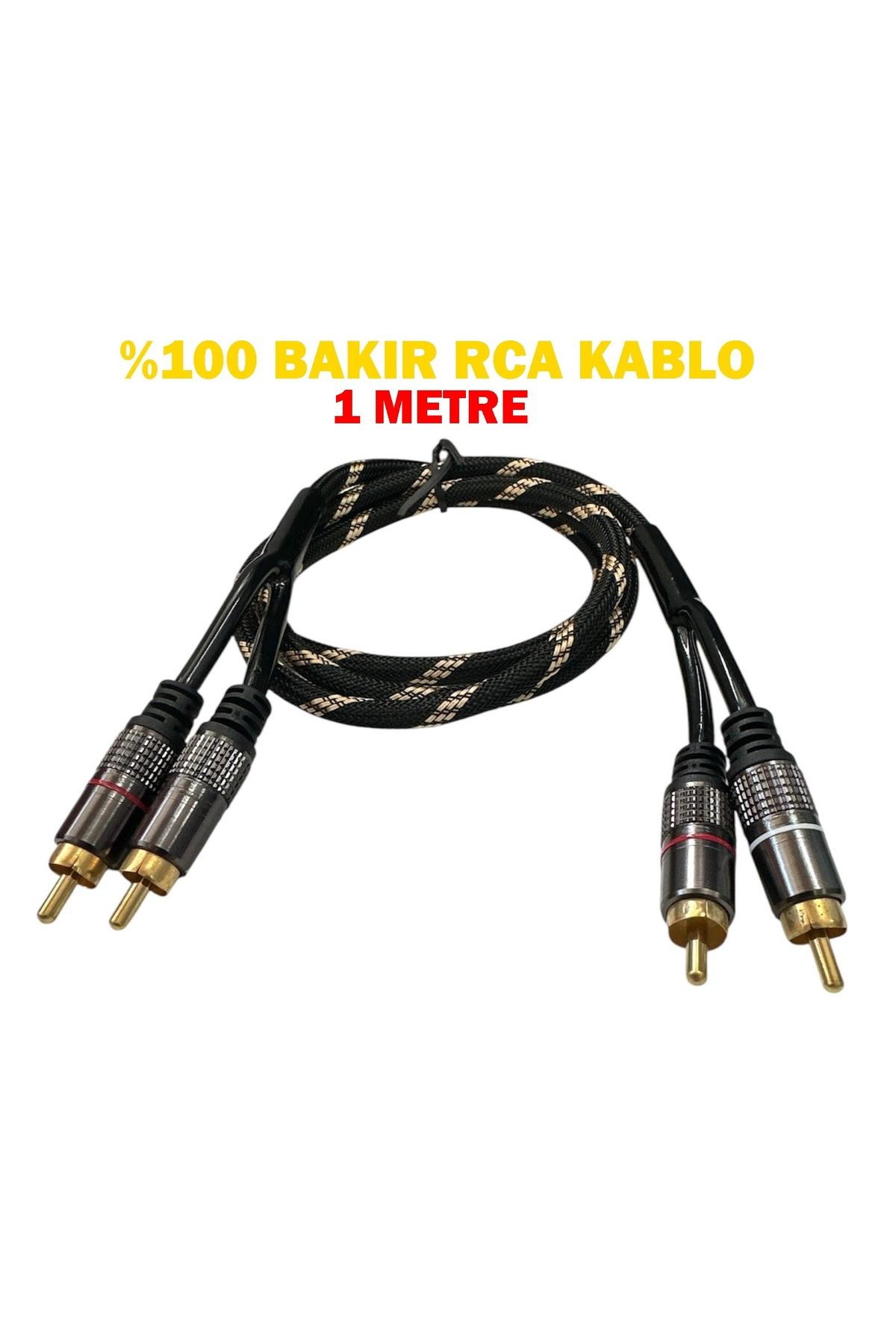 NETEX AQOUSTİCS Amfi Rca Kablosu - %100 Bakır Parazit Yapmaz - 2 Giriş 2 Çıkış Anfi Rca Kablosu - 1 Metre