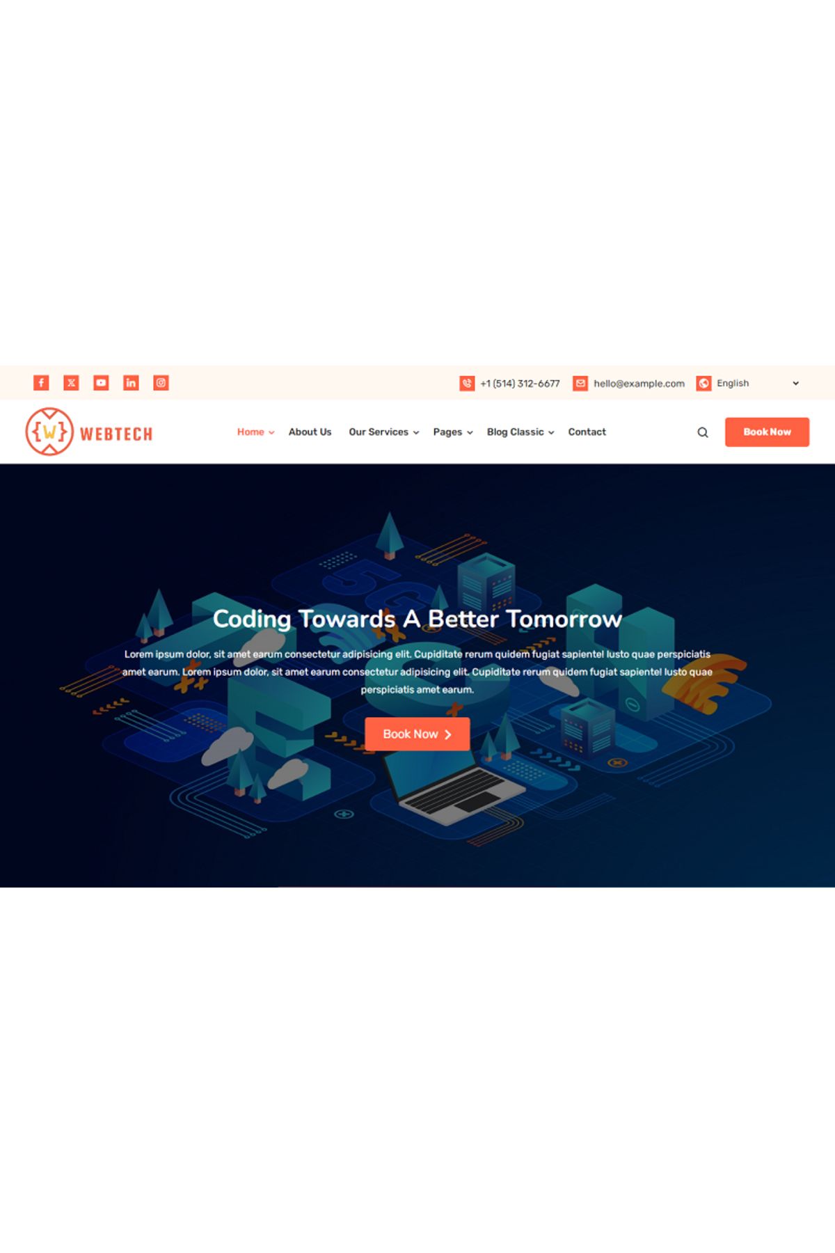 hemen tasarım WebTech - Software, Website, Apps, Technology, IT Solution Business WordPress Teması