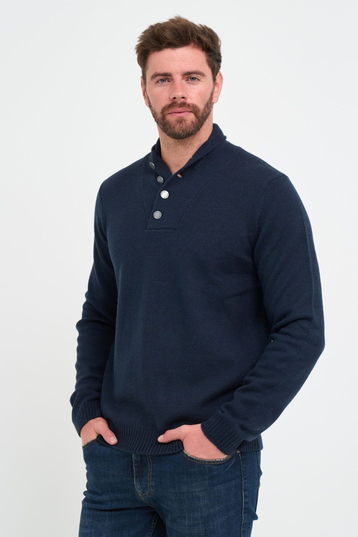 Timeout-Men's sweater with buttons at the base of the neck 6