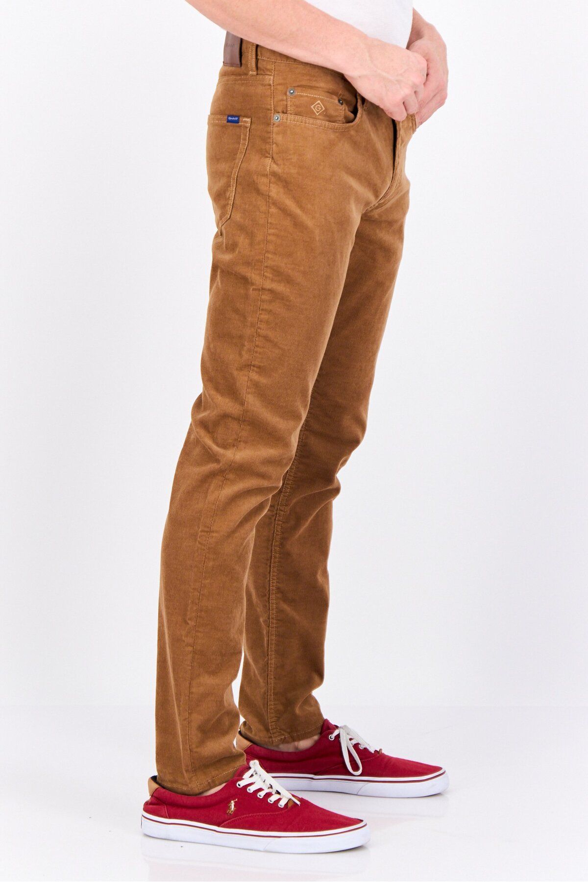 Gant-Men Hayes Mid Rise Corduroy Pants, Brown 4