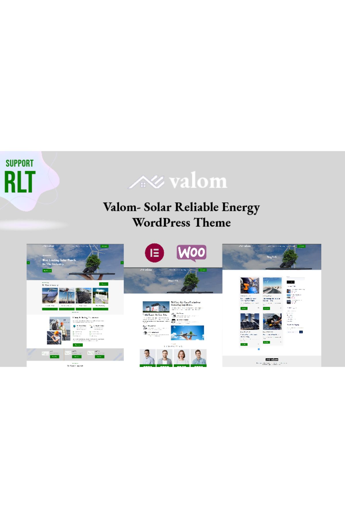 hemen tasarım Valom - Solar Reliable Energy Wordpress Teması