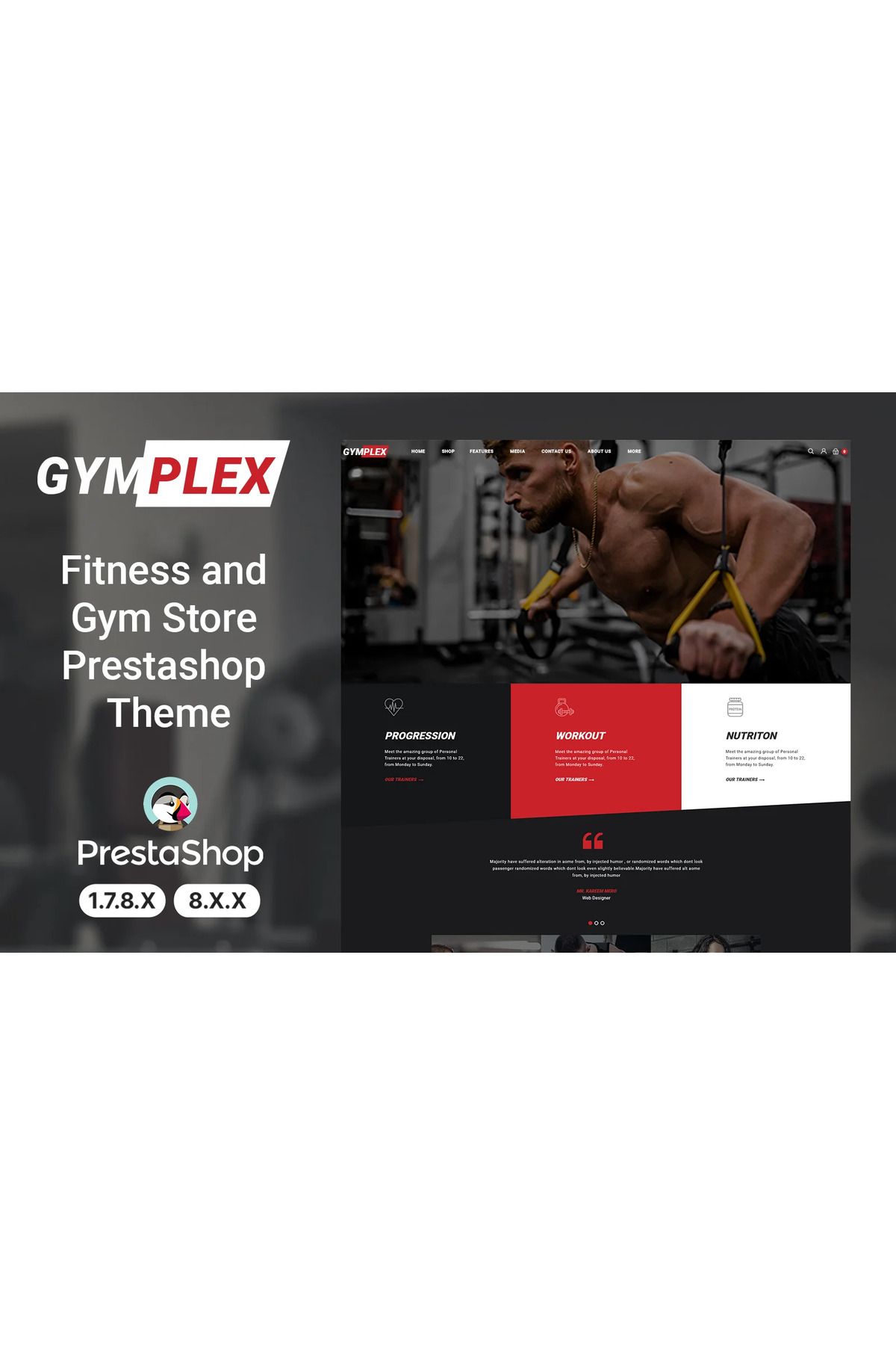 hemen tasarım Gymplex - Gym, Fitness and Sports PrestaShop Teması