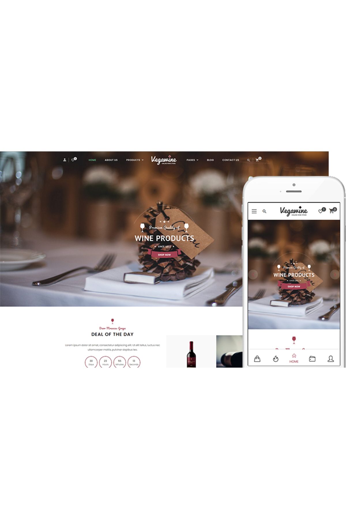 hemen tasarım Vegawine - Wine, Winery and Vineyard Theme WooCommerce Teması