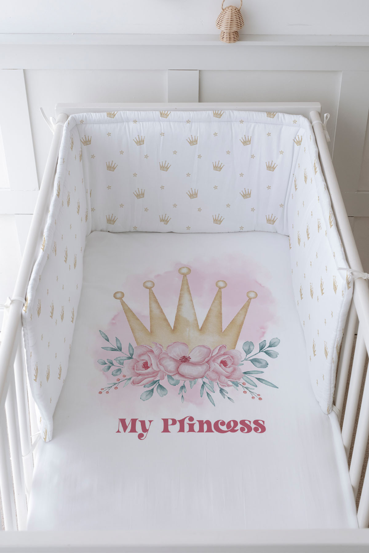 Tuğba Kuğu-Baby Bedside Protector and Printed Sheet Sleeping Set - for Baby Series - Little Princess 1