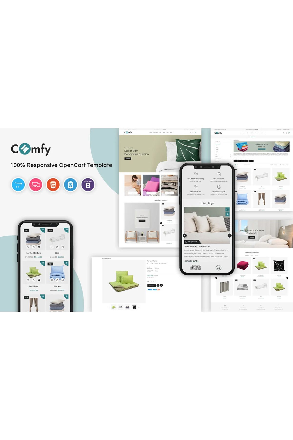 hemen tasarım Comfy - Responsive OpenCart Teması