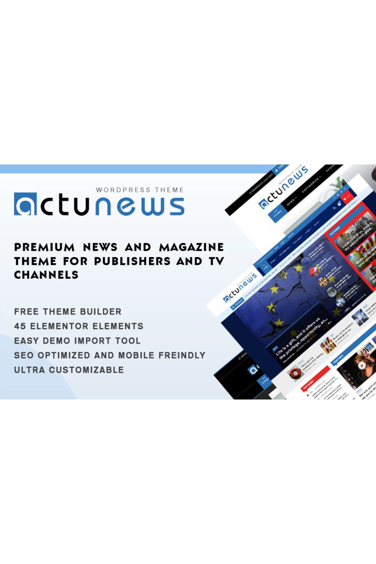 hemen tasarım ACTUNEWS - News and Magazine Wordpress Teması