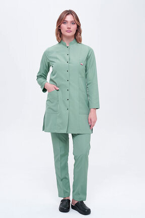 TIPTEKS Alpaka Tesettür Cerrahi Hemşire Forması Ve Doktor Hakim Yaka Çıtçıtlı...