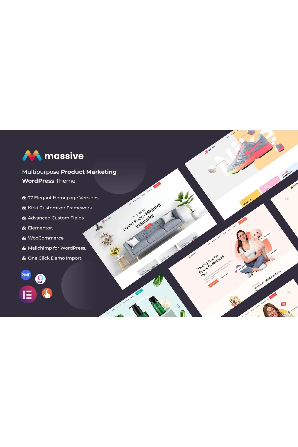 hemen tasarım Massive - Multipurpose Product Marketing WordPress Teması