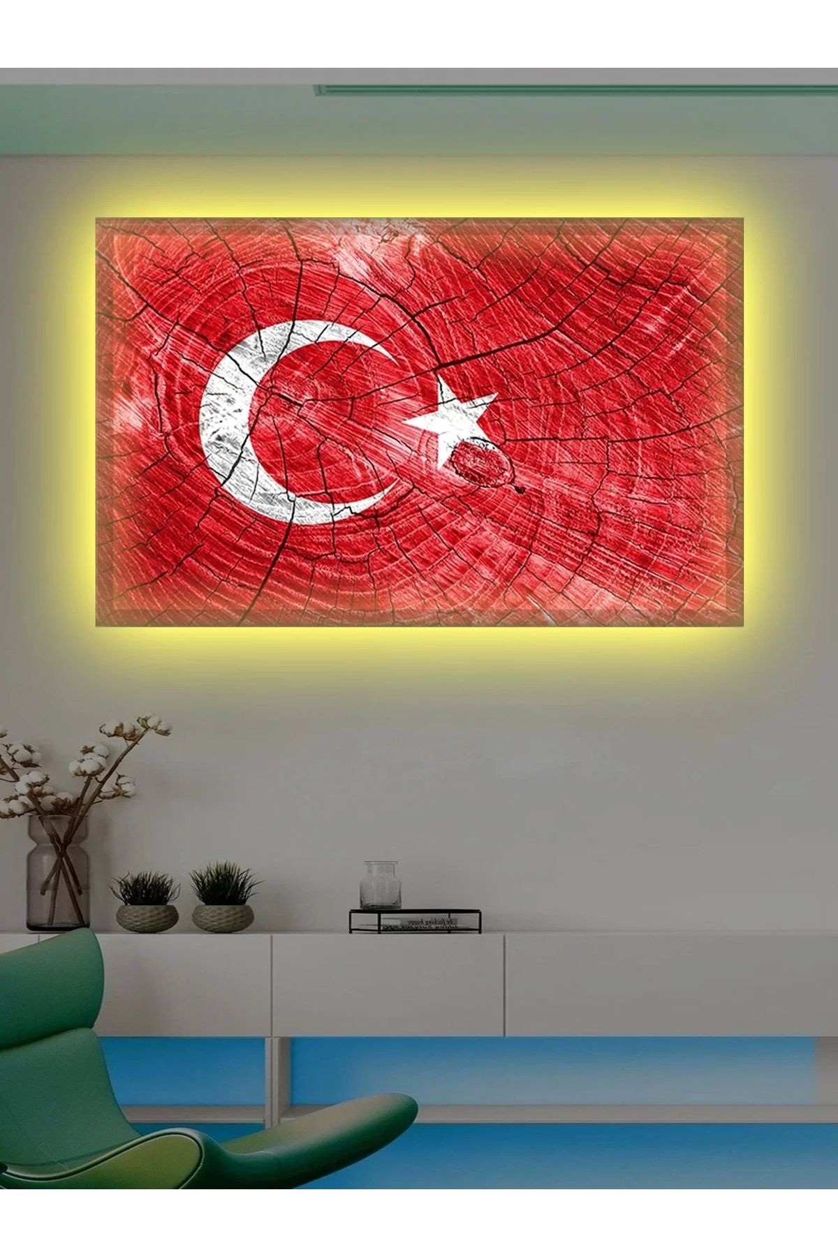 feifei Led Işıklı Türk Bayrağı (bir Hilal Uğruna Ya Rab)