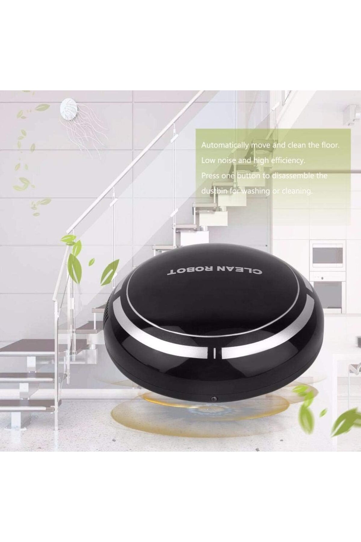 مكنسة كهربائية روبوتية، منظف أرضيات قابل لإعادة ال...