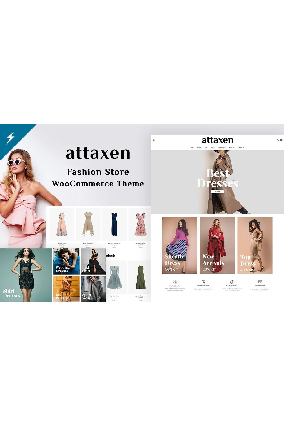 hemen tasarım Attaxen - Fashion and Apparel Store WooCommerce Teması