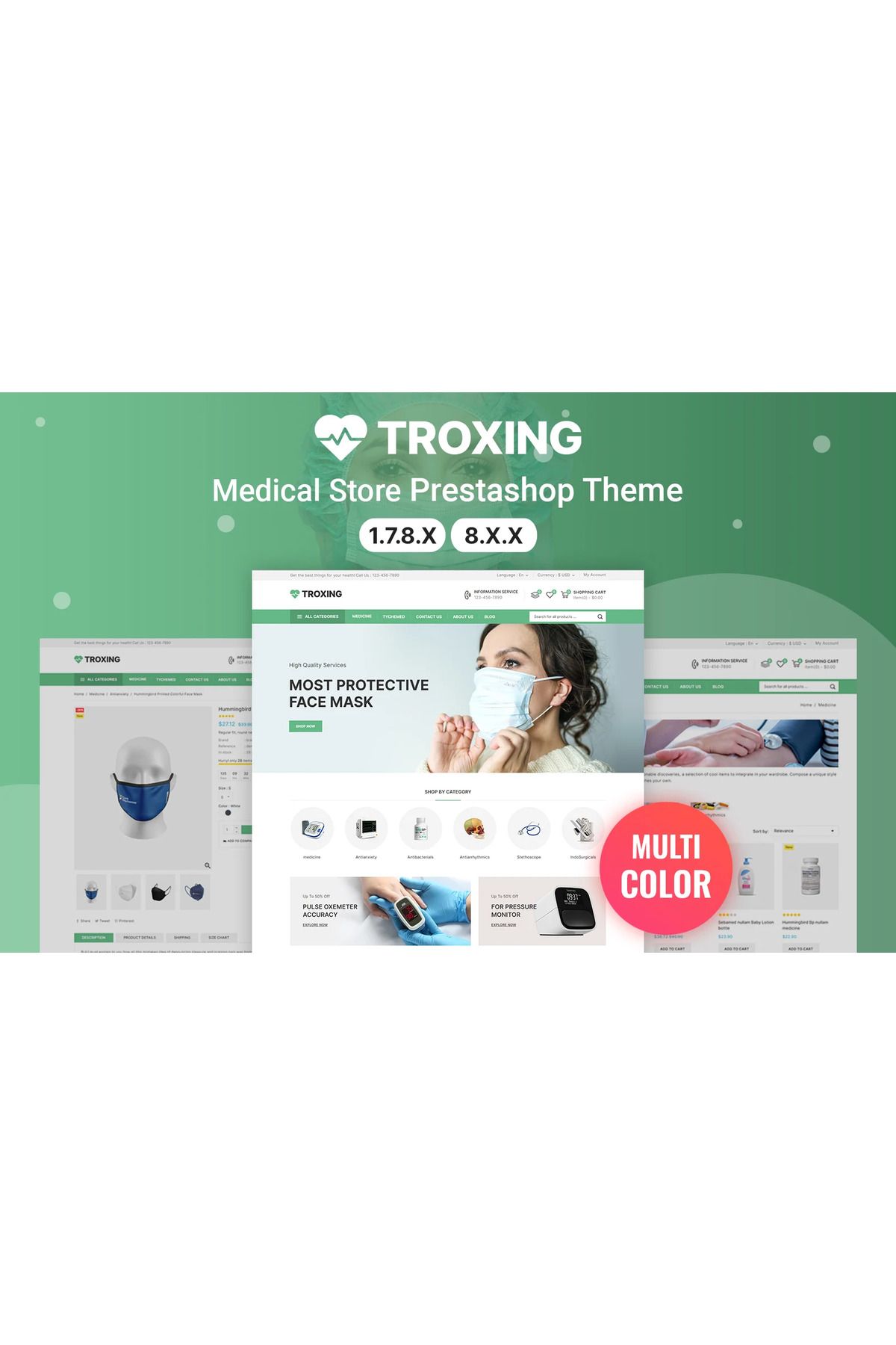 hemen tasarım Troxing - Medicine, Drug and Pharmacy PrestaShop Teması