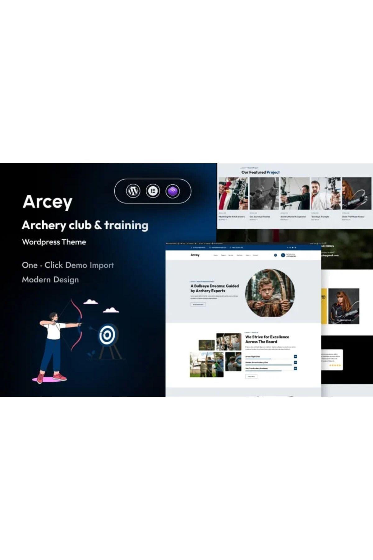 hemen tasarım Arcey - Archery Club And Training WordPress Teması