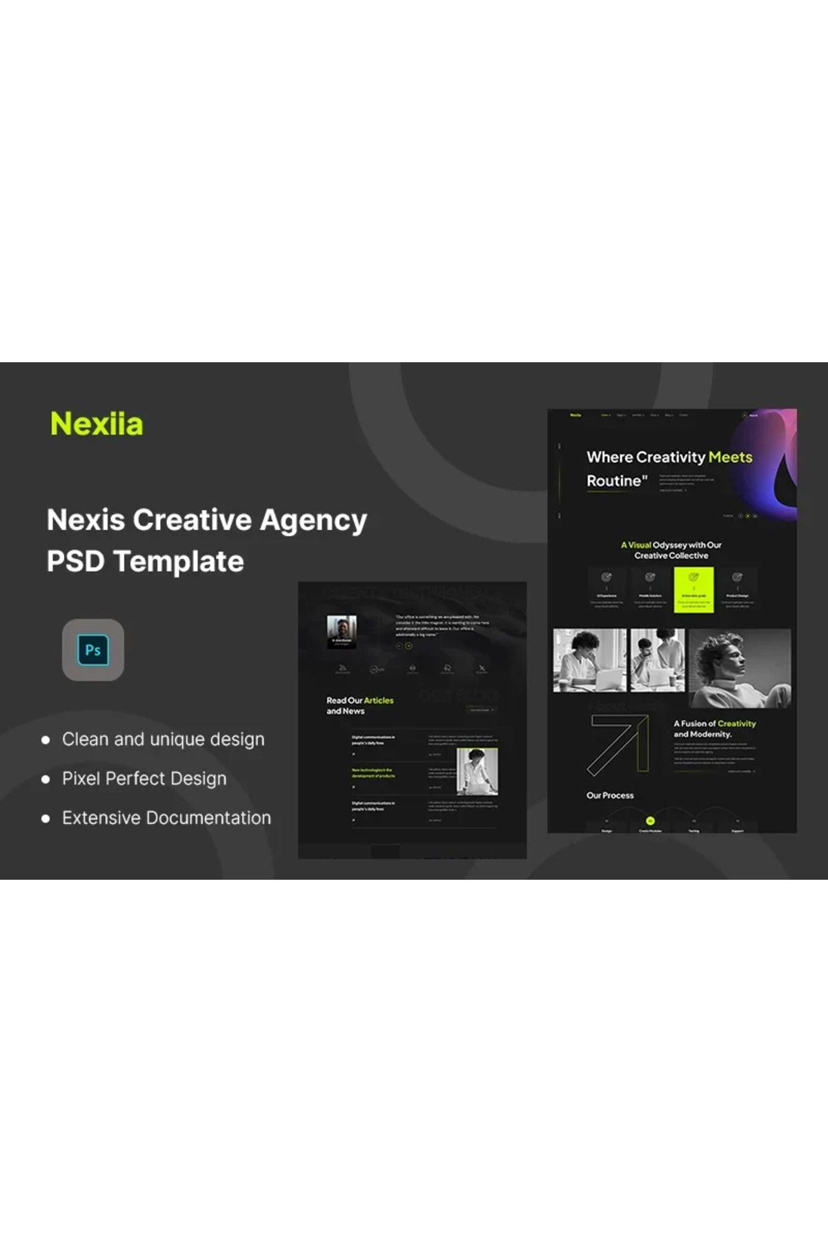 hemen tasarım Nexia-Creative Agency PSD Teması