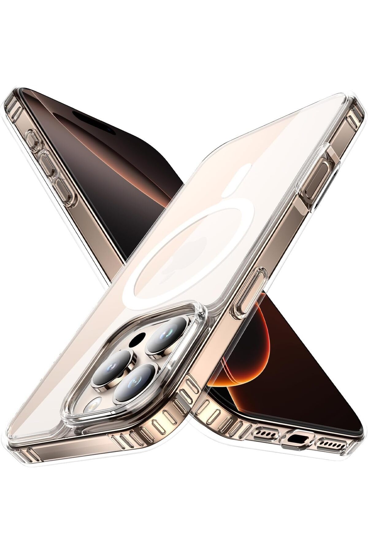 mazıdağı mazzıdağ iPhone 16 Pro Max için Magsafe ile Uyumlu Kılıf Darbeye Dayanıklı Şeffaf Kapak (iPh