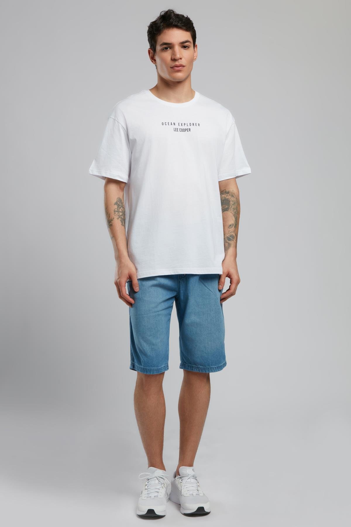 Lee Cooper Noira Men's 100% Cotton O-Neck T-Shirt White