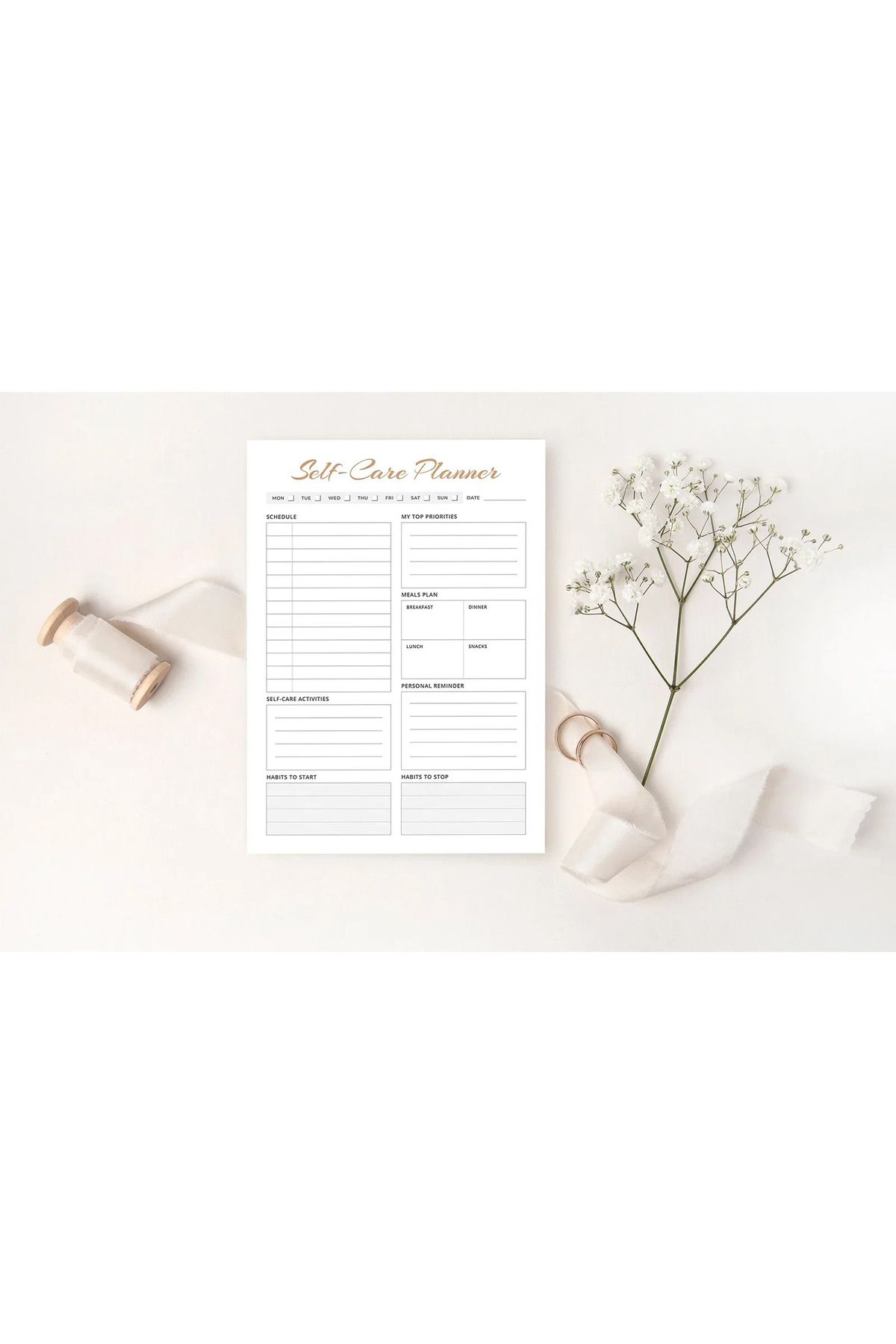 hemen tasarım Self-Care Planner Teması
