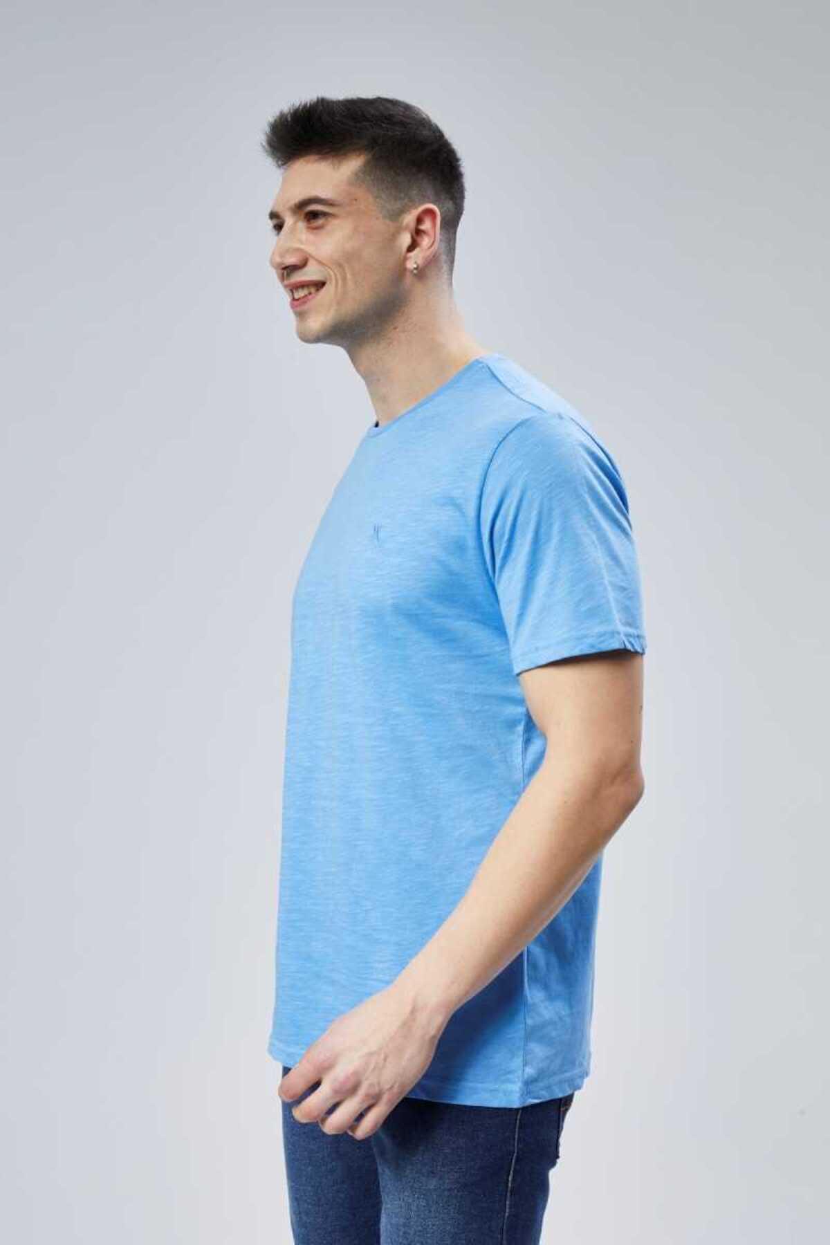 DOSXX-Safe 1St Quality 100% Combed Cotton Men's T-Shirt Classic Fit 0 Neck Short Sleeve T-Shirt 7