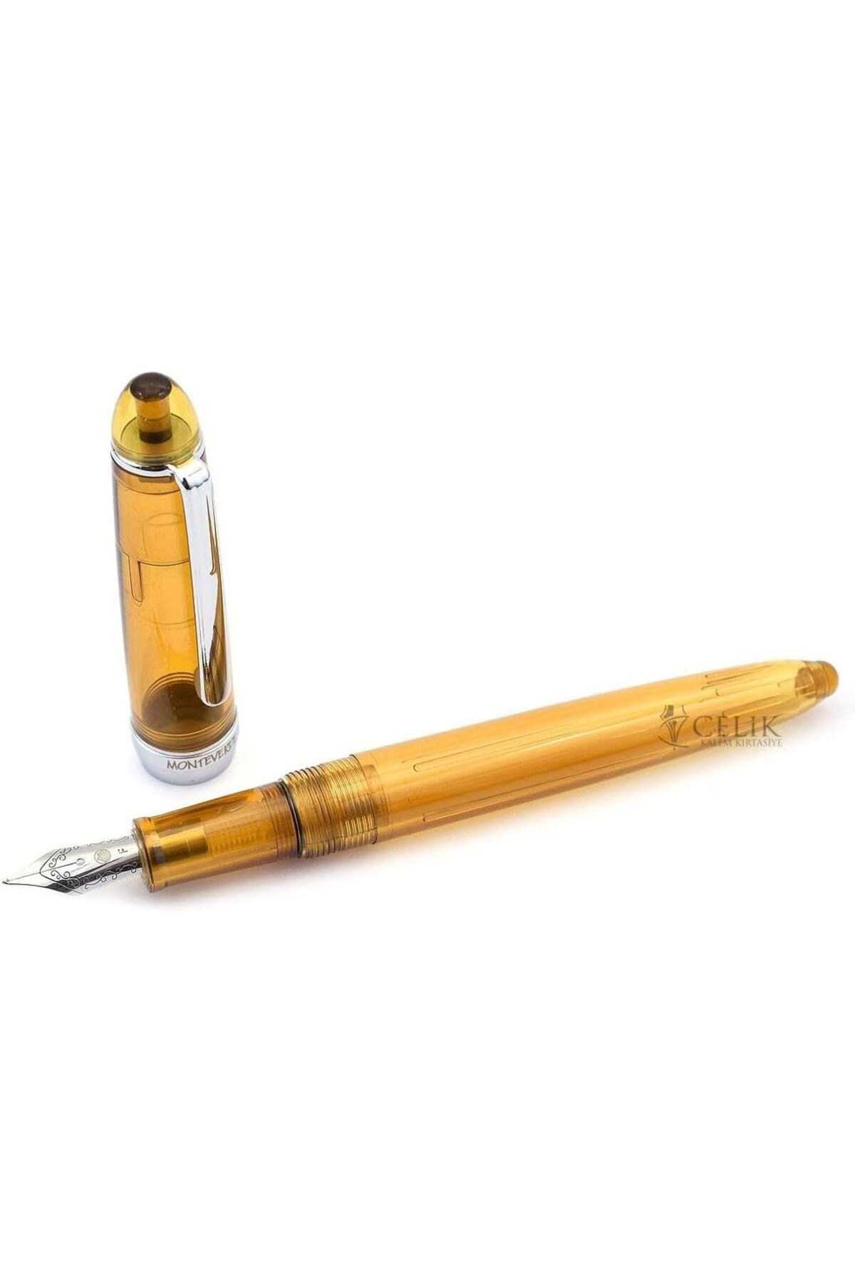 mazıdağı mazzıdağ MV36732 Monza Serisi Dk M Amber Şeffaf Dolma Kalem, Turuncu, Standart new store 1133631