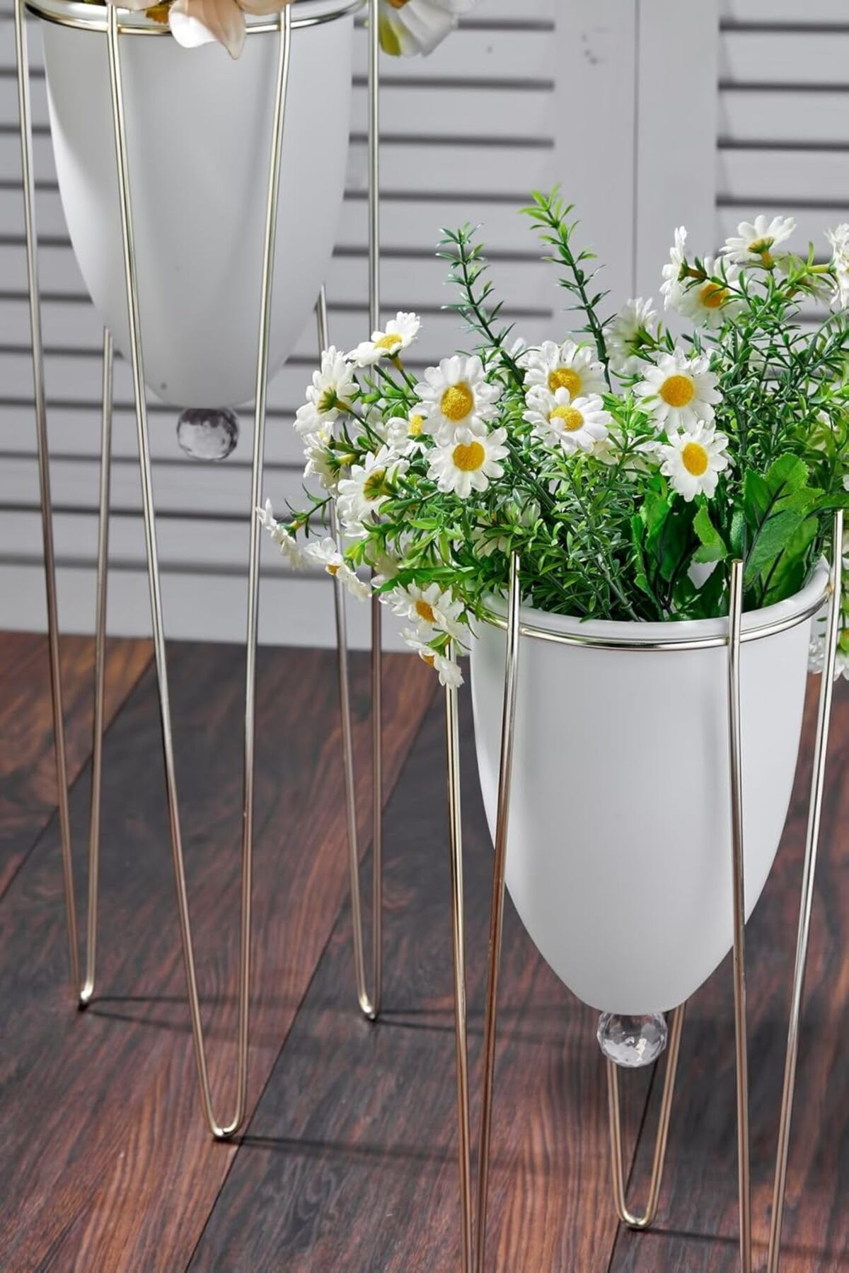 mazıdağı mazzıdağ 2'li Ayaklı Dekoratif Beyaz Saksı Yeni Model new store 1133631