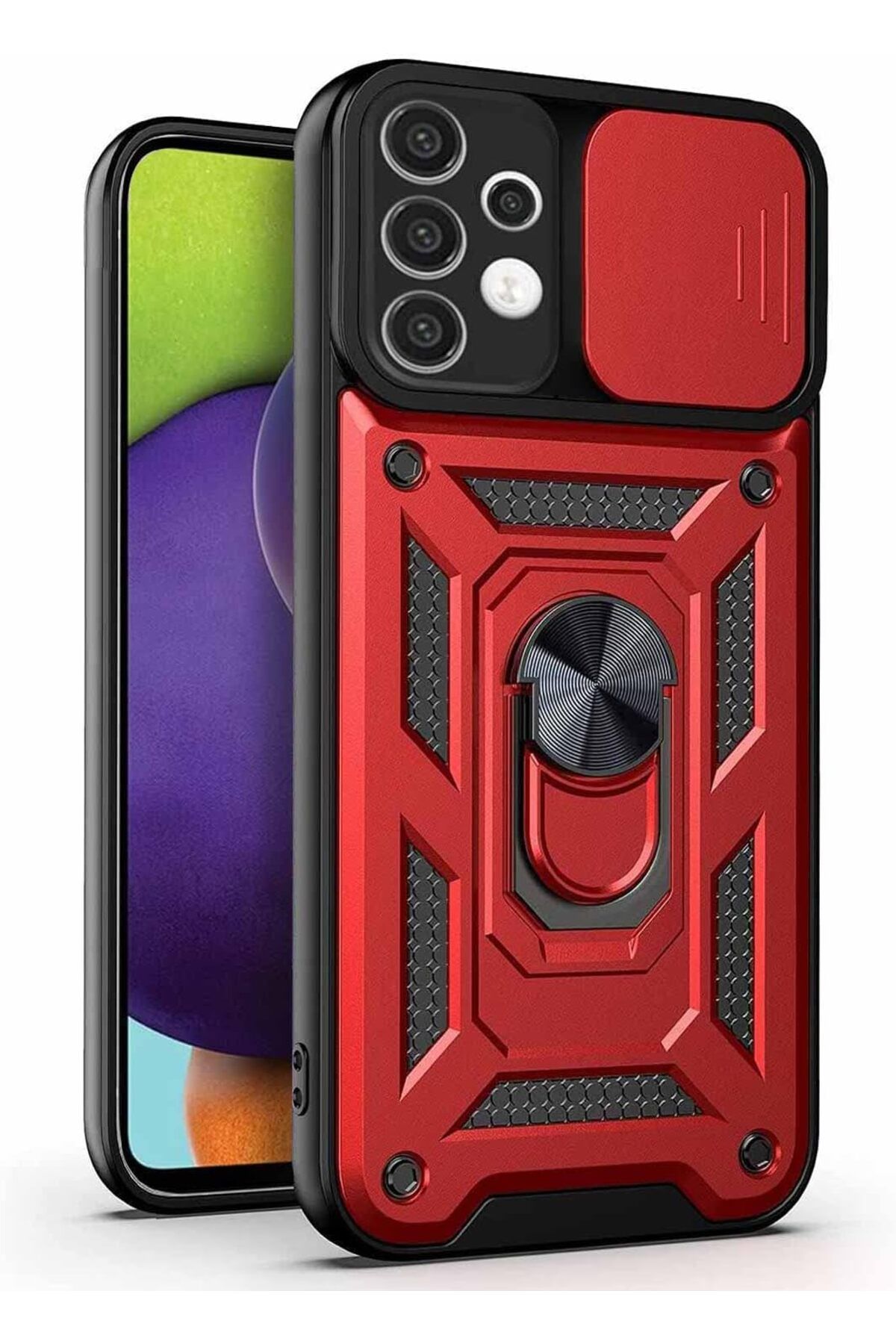 KDROĞLU GEÇMEZ Galaxy A52S için Kılıf Impact Resistant Kırmızı [Galaxy A52s ile Uyumlu Kılıf - Kır