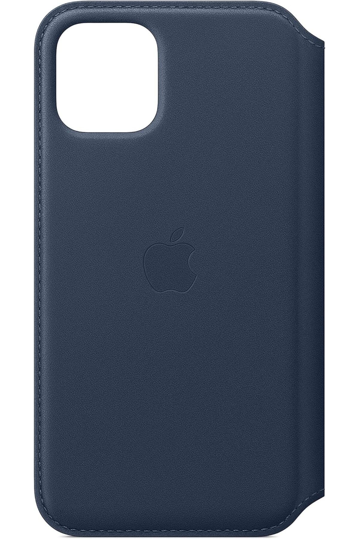 KDROĞLU KDROGLU iPhone 11 Pro için Deri Folyo Kılıf - Derin Mavi New Desing 1109836