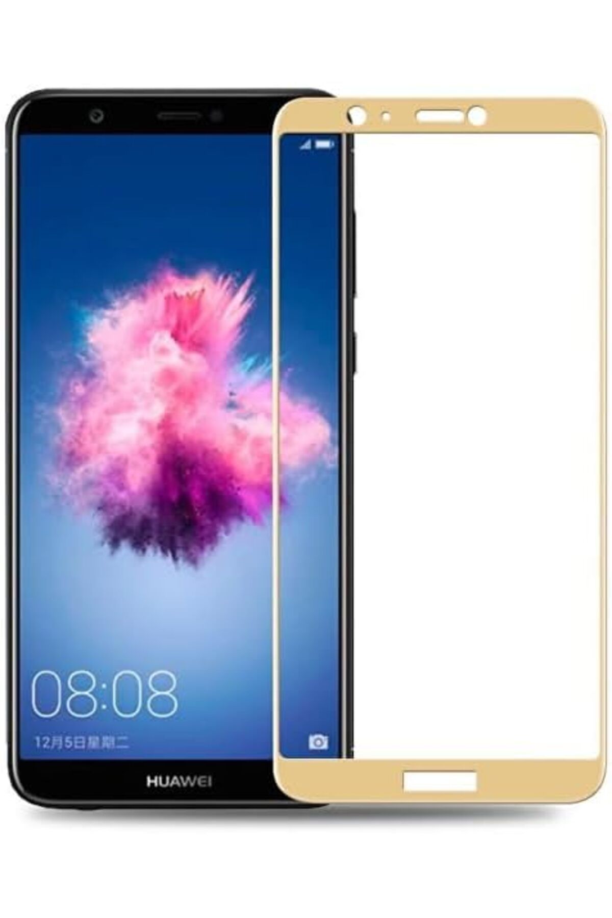 ÇAĞUR P Smart Uyumlu Full Kaplayan Temperli 5D Ekran Koruyucu Cam (Gold)