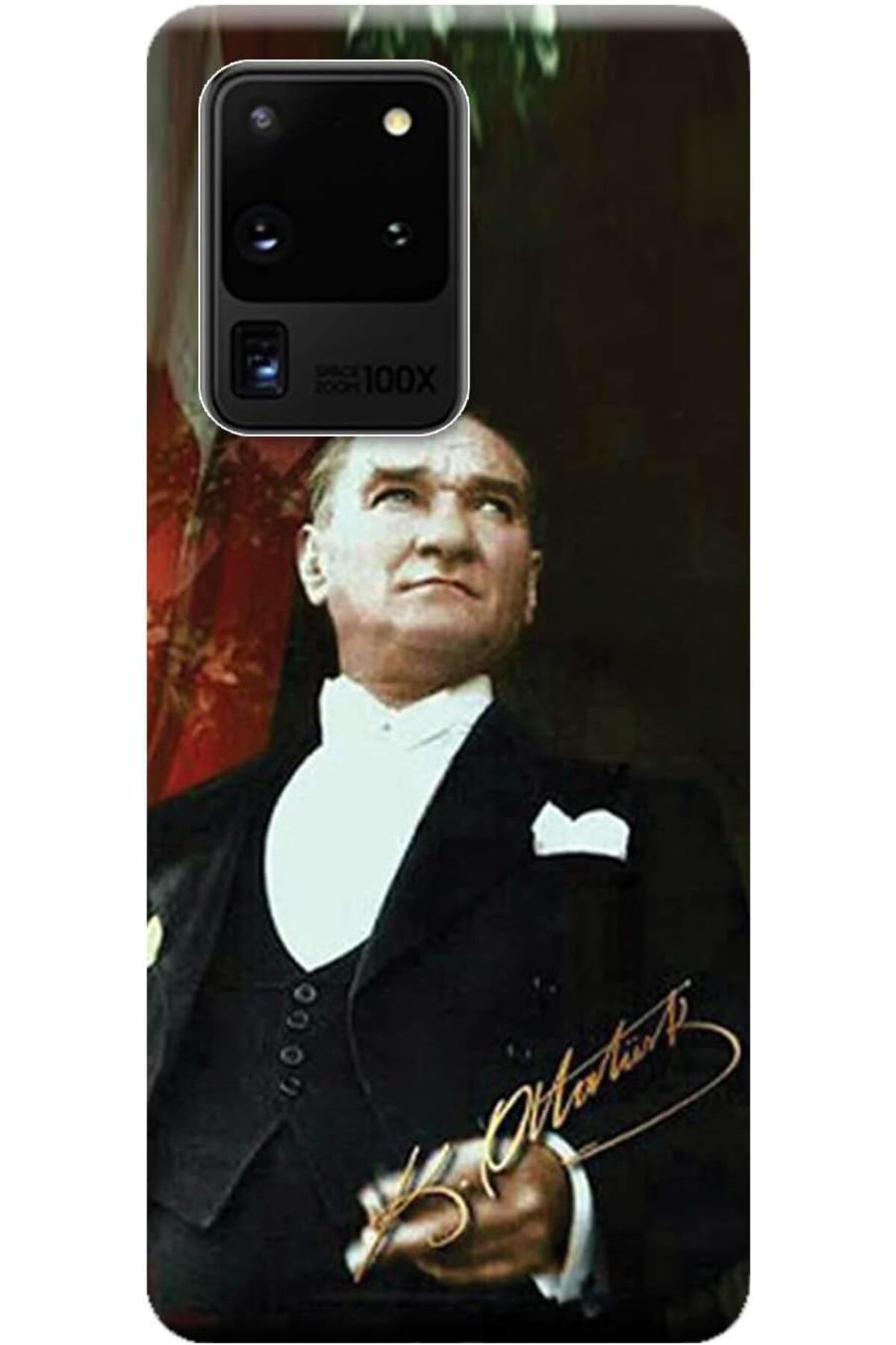 DERİK dsr Merkezi Galaxy S20 Ultra Kılıf (SM-G988B) Baskılı Silikon Mustafa Kemal Atatürk STK:387 hr