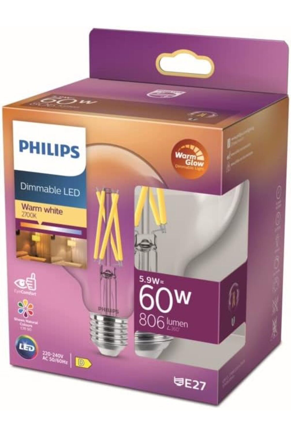 KDROĞLU plamystical LED Classic 60W G93 E27 Kısılabilir Filament Glob WGD90 newing 1139529