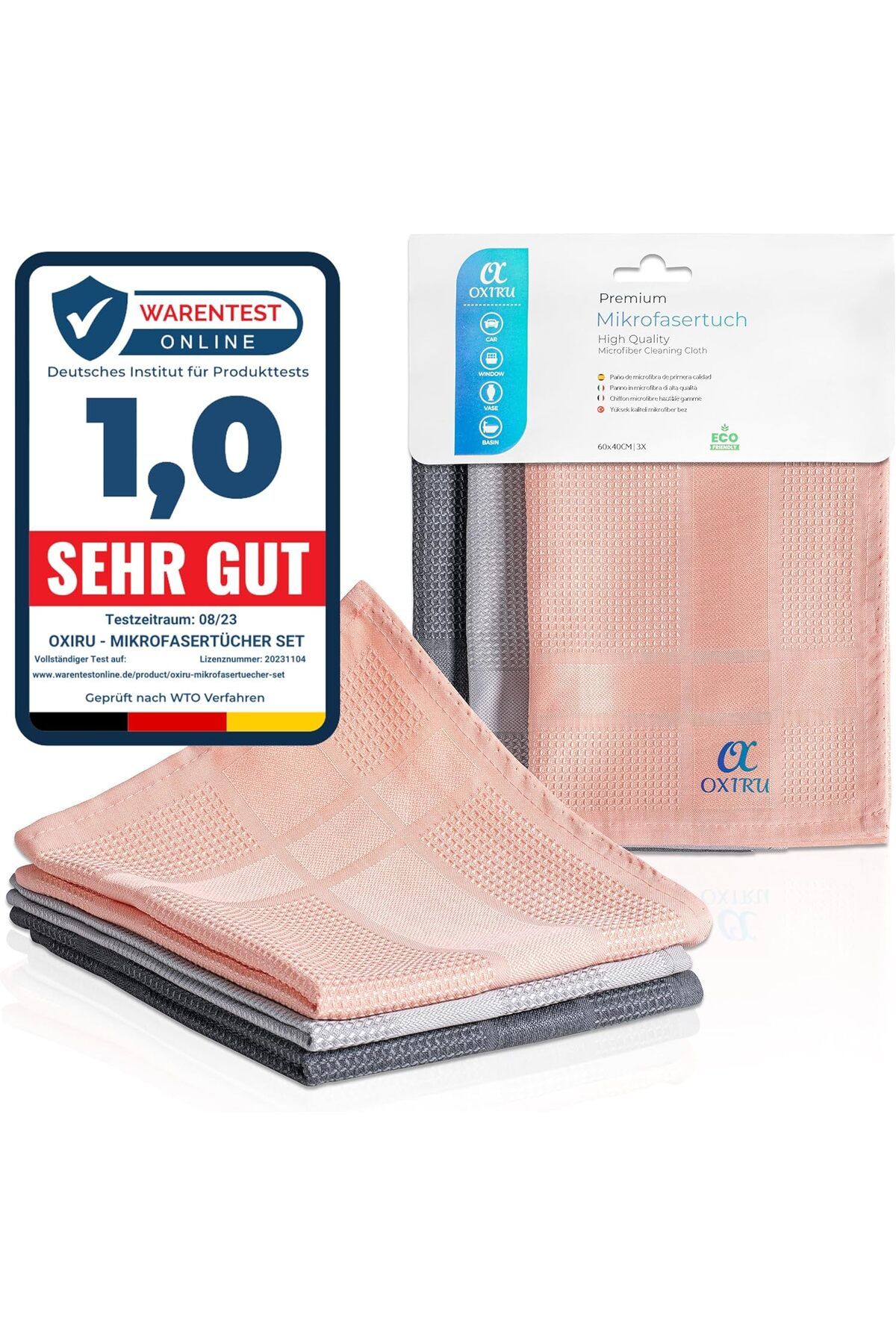 mazıdağı mazzıdağ Mikrofiber Bez Set 40x60 cm - Büyük Boy Cam Silme Bezi, Bulaşık Yıkama Bezi, Mutfak