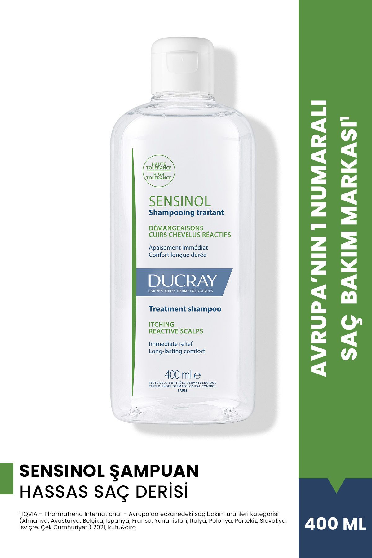 Ducray-Sensinol Shampoo to Help Reduce Discomfort on the Sensitive Scalp 400 ml 1