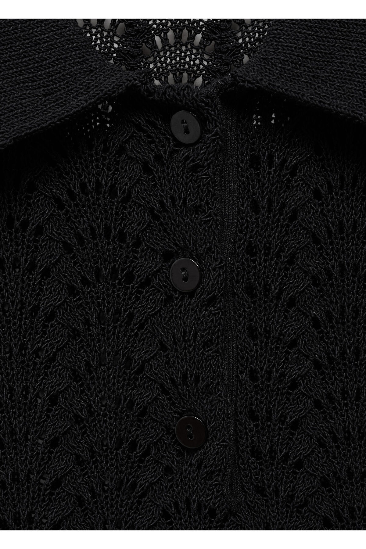 بافت و پلیور زنانه مشکی منگوMANGO | 67058651 اورجینال - تصویر 6