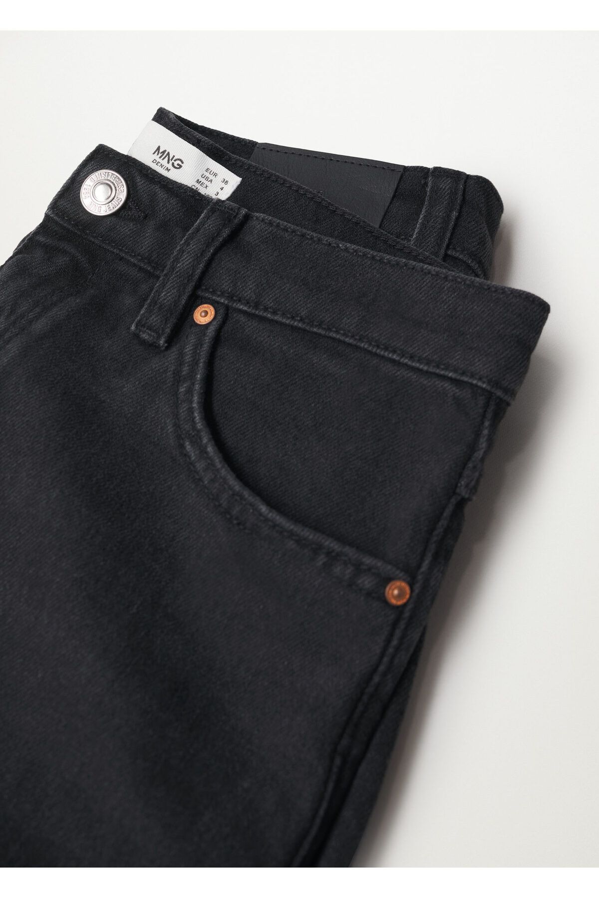 Kadın Siyah Denim Elastik Mom Jean