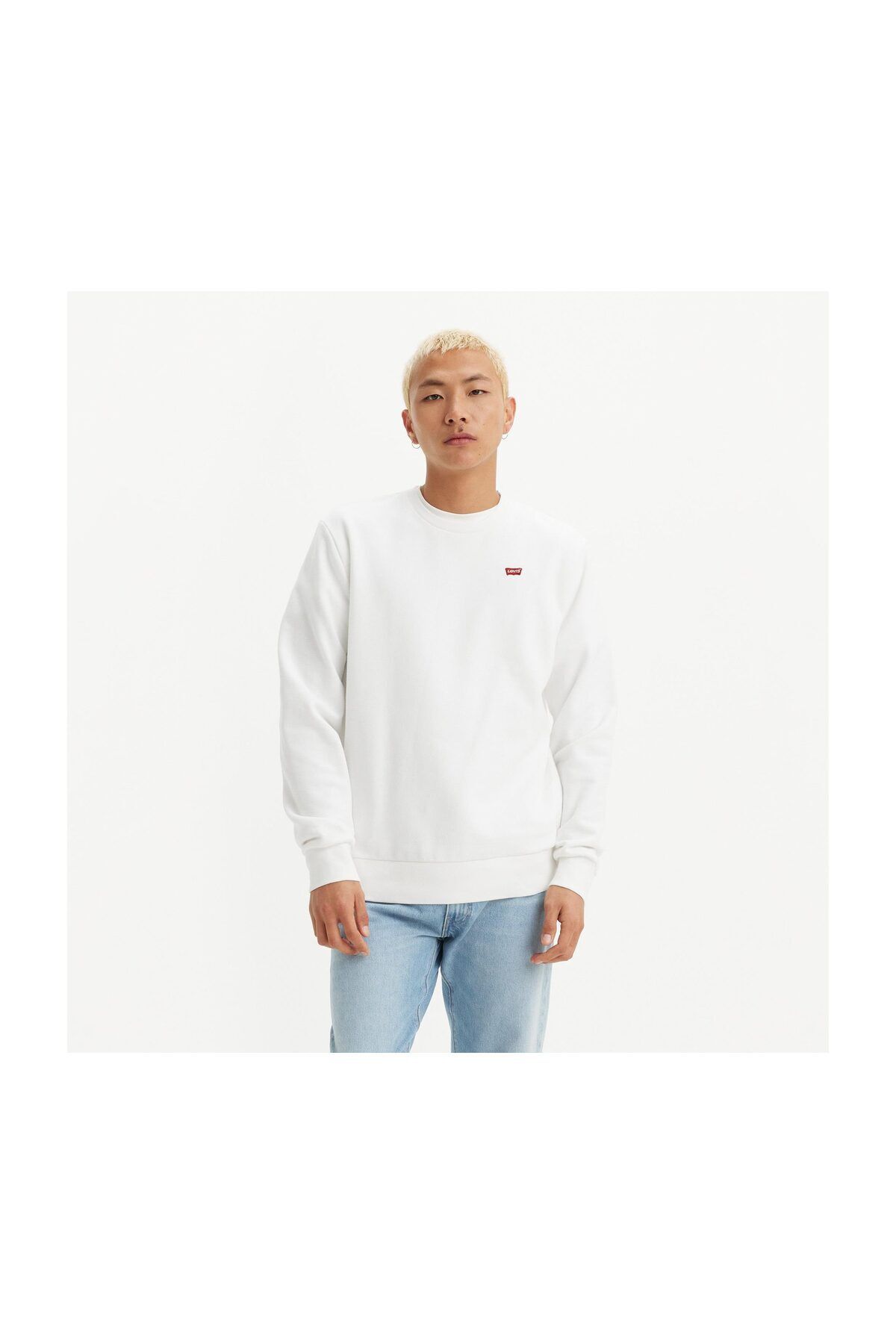 Levi's Nowa Oryginalna Bluza Męska Crew White Mężczyzna - L