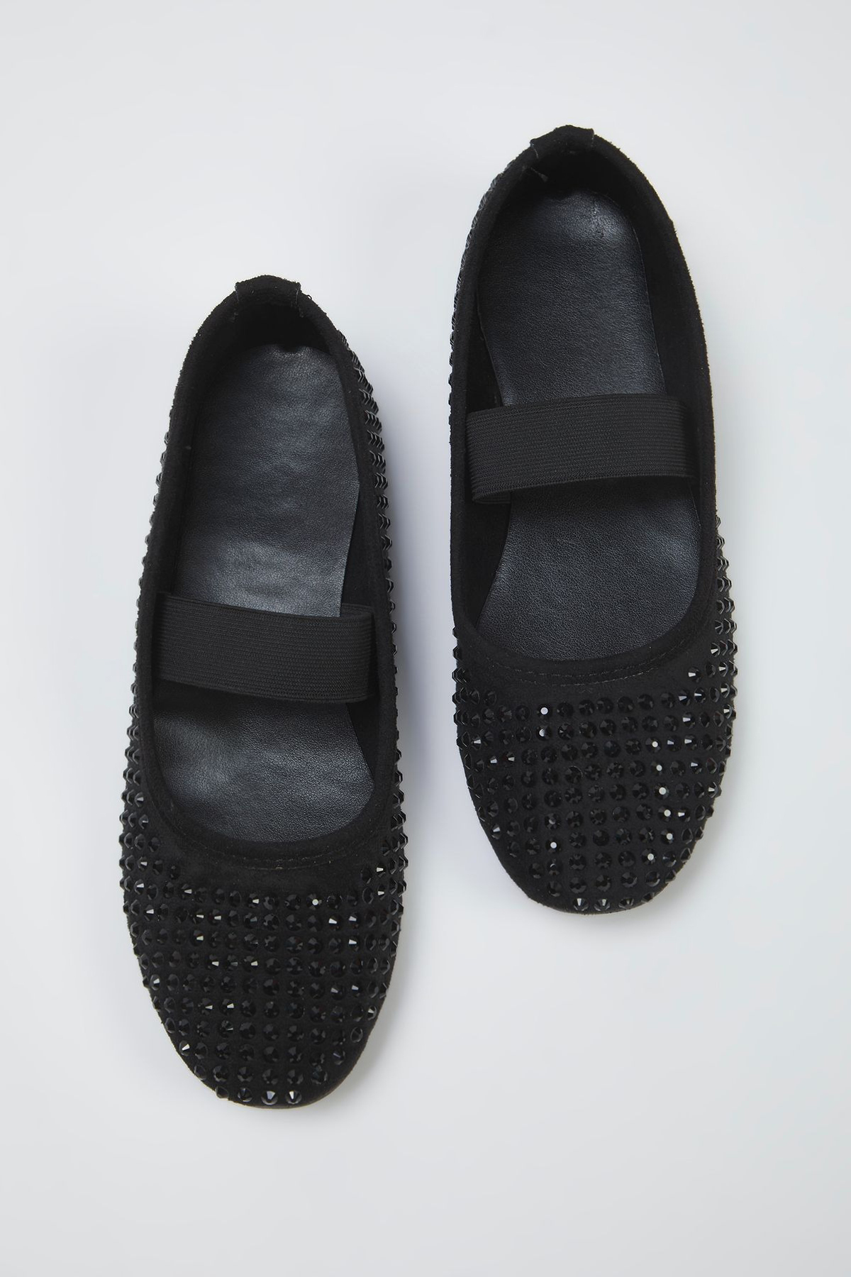 Trendyol Shoes Black Stone Mary Jane Women's Ballerina Flats Takss25Be00047