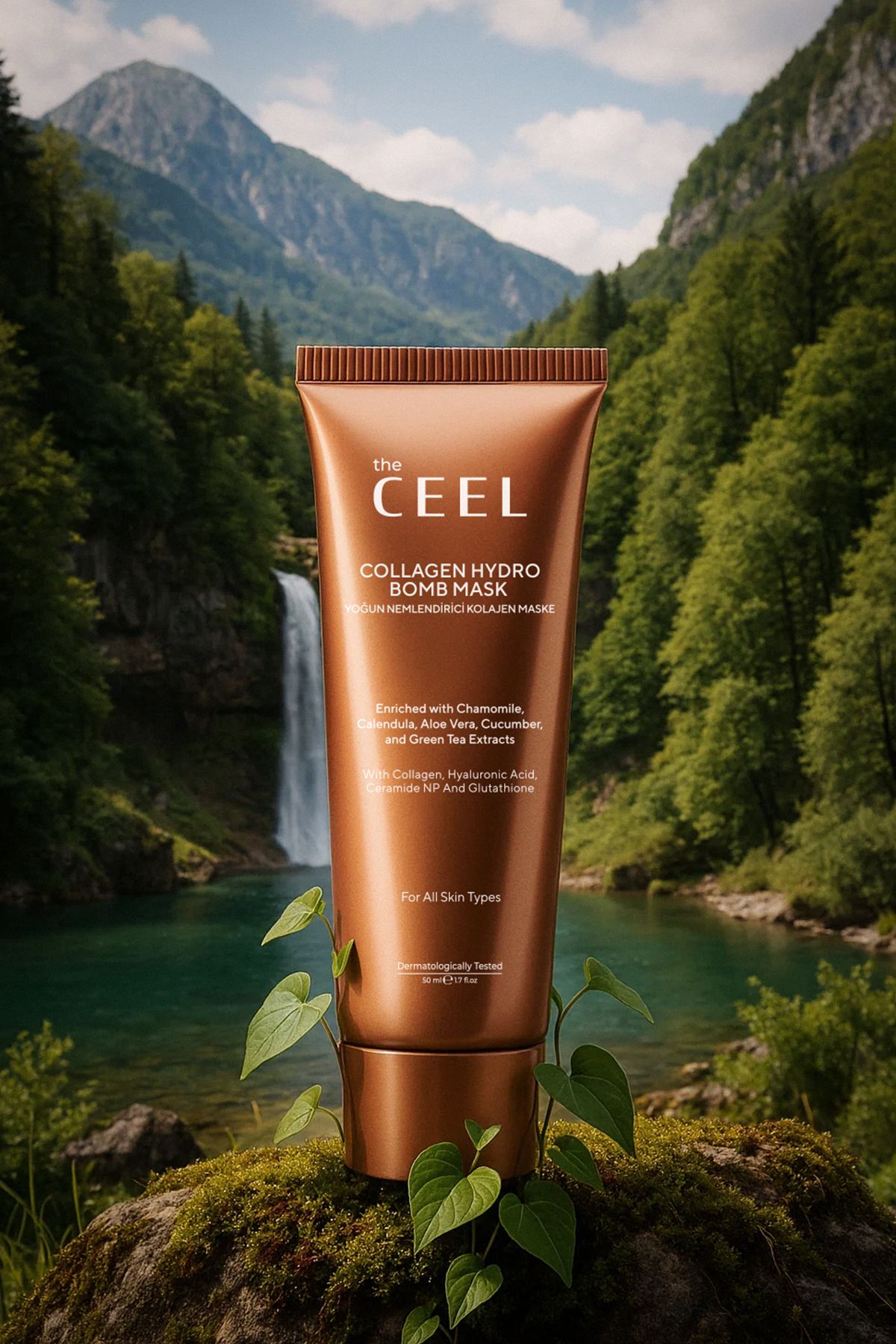 ماسک صورت سبز کلاژن پوستی سرامید NP و عصاره چای 50 میل The Ceel