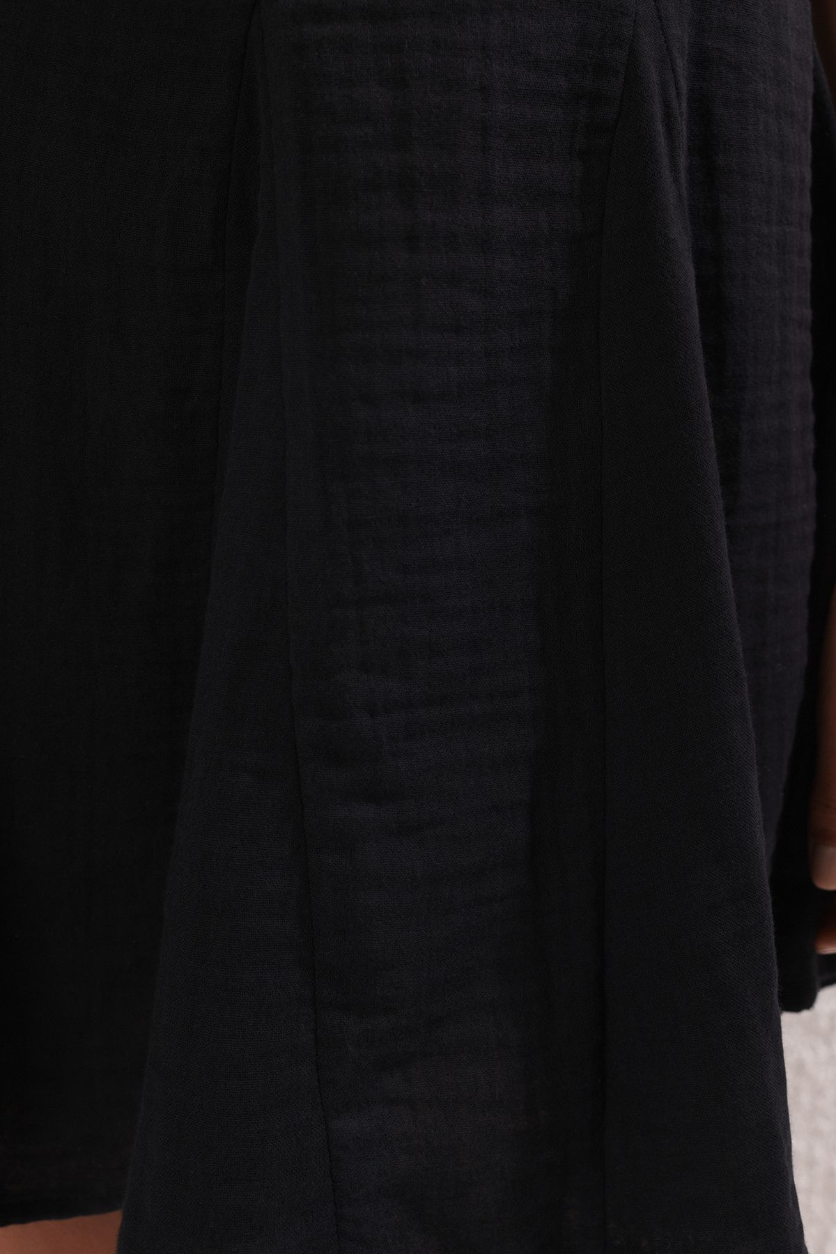 Trendyol Collection-Μαύρο Μουσελίνα 100% Βαμβακερό Φόρεμα Παραλίας TBESS25EL00135 3