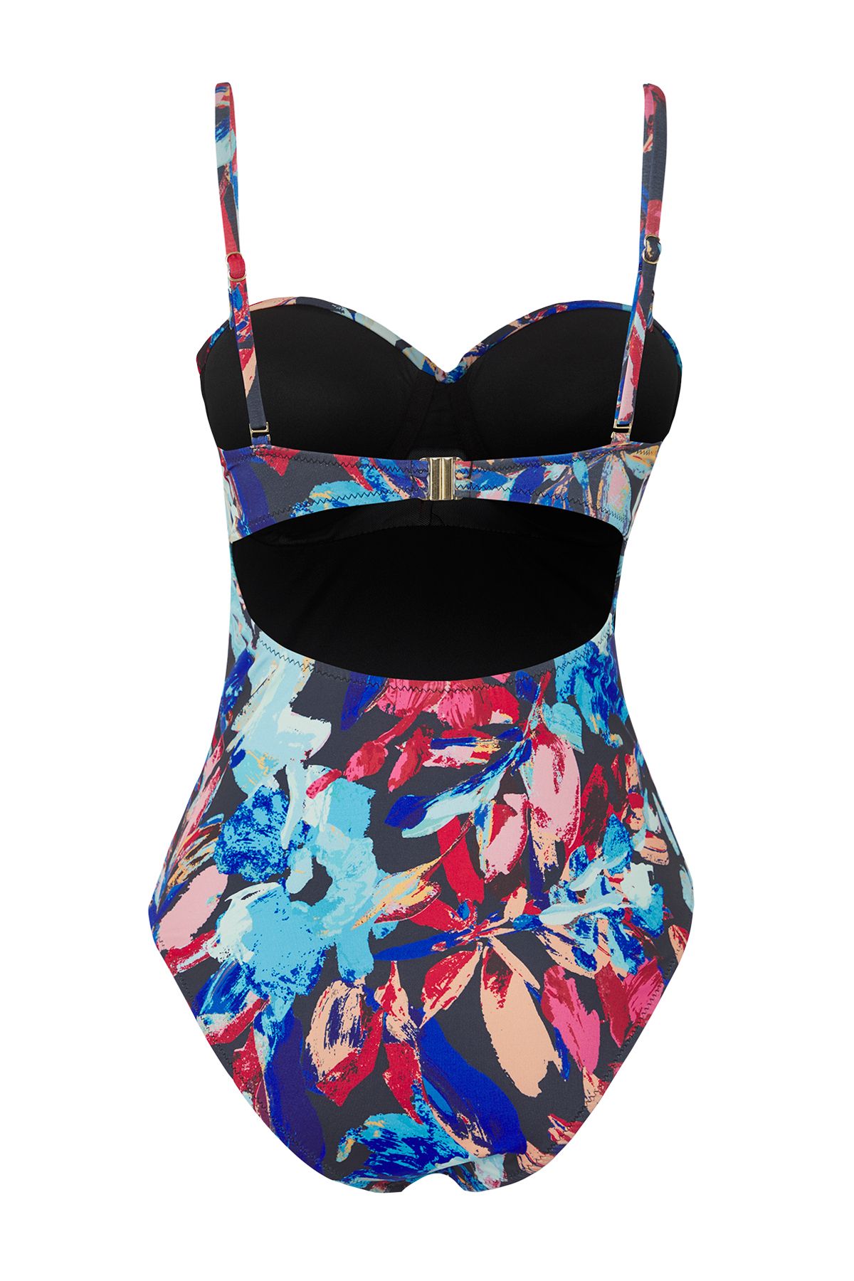 Trendyol Collection-Floral Pattern Strapless Draped Regular Fit Tbess25Ma00088 7