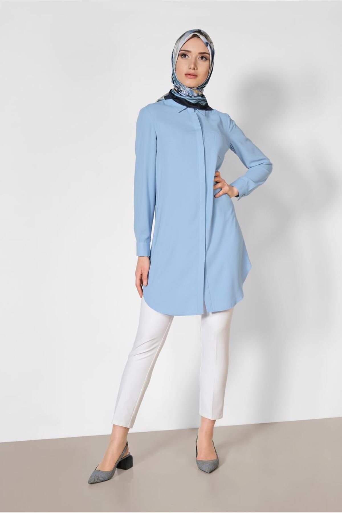 پیراهن کلاسیک یقه مردانه 4164 Alvina