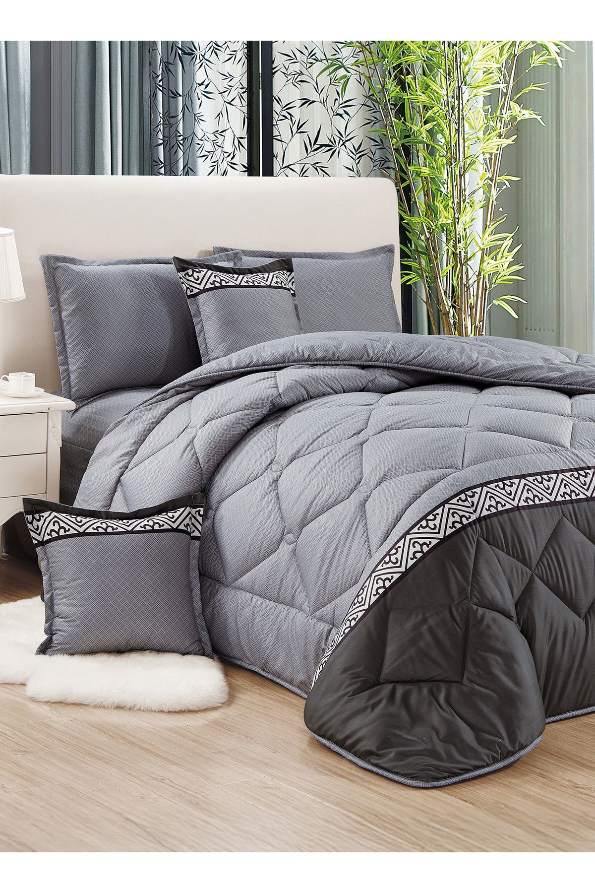 Generic-Comforter Set 4 Piece Single Size Elegant Bedspread Lightweight Comforter Duvet included 2