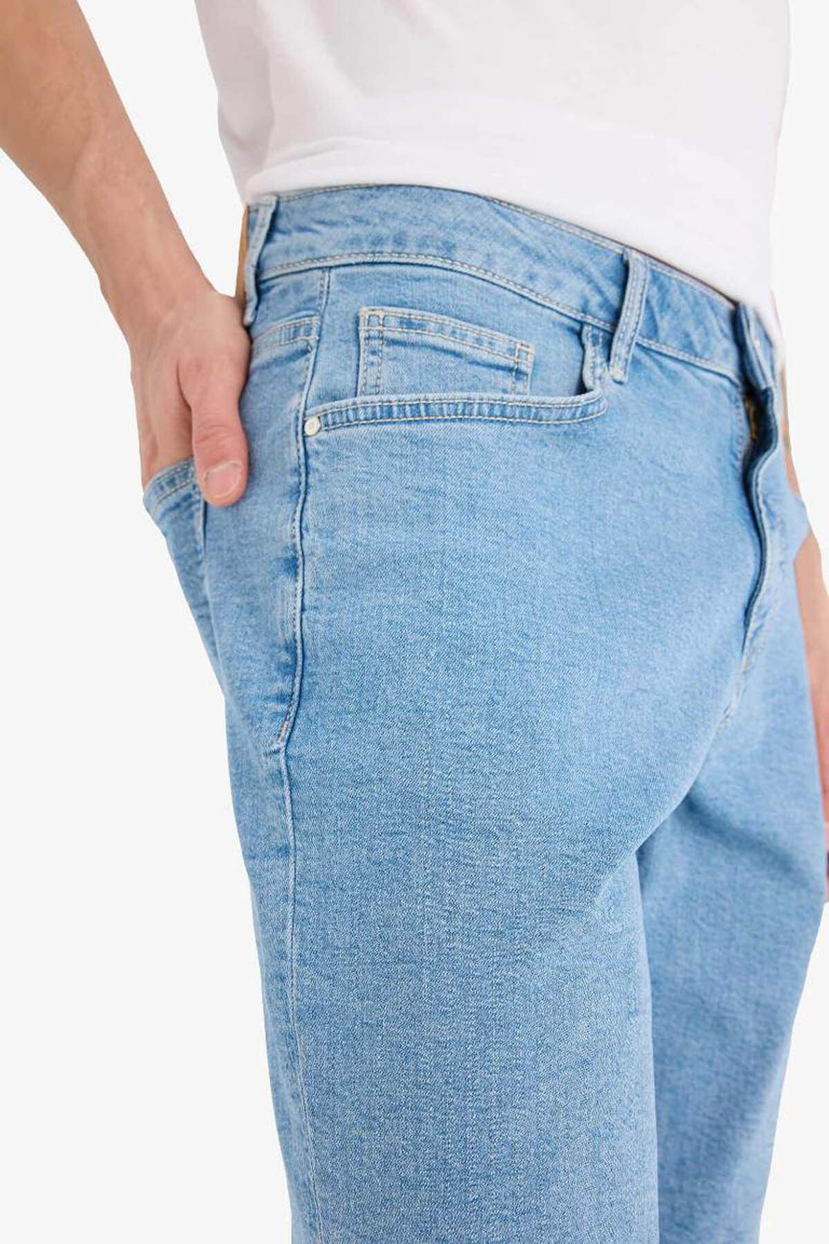 DeFacto-Regular Fit Jean Bermuda Shorts A4805Ax25Sm 7