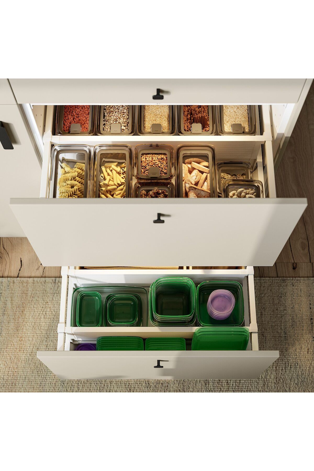 IKEA-PRUTA Food Container Set of 17 with Lids Green, 150ml to 1.8L Sizes 6